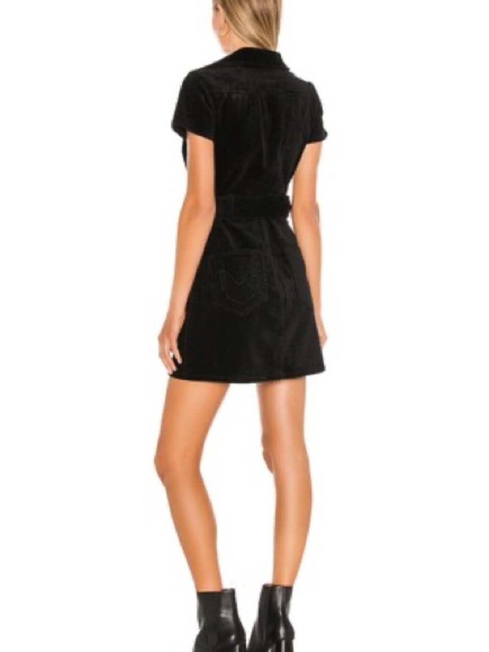 Show Me Your MuMu Black Mini Shirt Dress with Buckle Belt - Picture 3 of 7